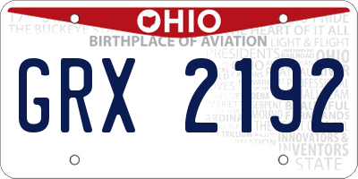 OH license plate GRX2192