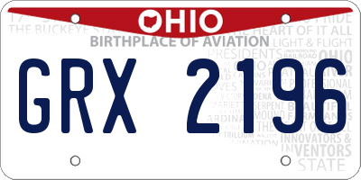 OH license plate GRX2196