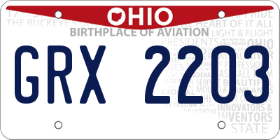 OH license plate GRX2203