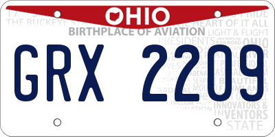 OH license plate GRX2209