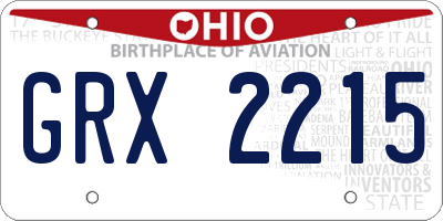 OH license plate GRX2215