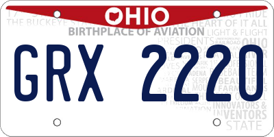 OH license plate GRX2220