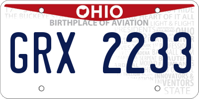 OH license plate GRX2233