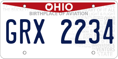 OH license plate GRX2234