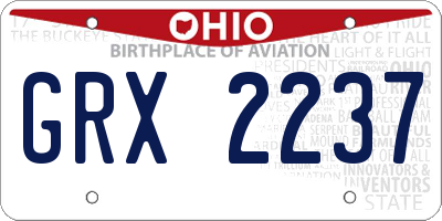 OH license plate GRX2237