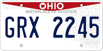 OH license plate GRX2245