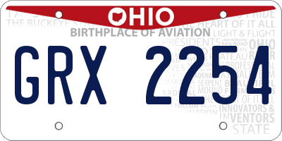 OH license plate GRX2254