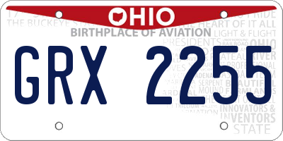 OH license plate GRX2255