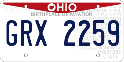 OH license plate GRX2259
