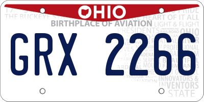 OH license plate GRX2266