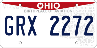 OH license plate GRX2272