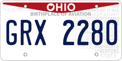 OH license plate GRX2280