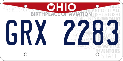 OH license plate GRX2283