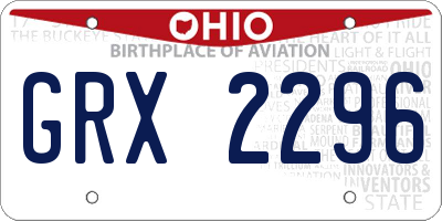 OH license plate GRX2296