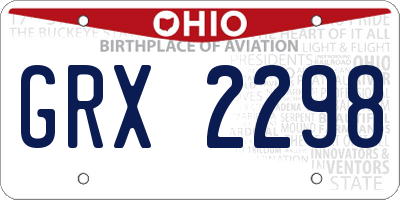 OH license plate GRX2298