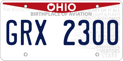OH license plate GRX2300