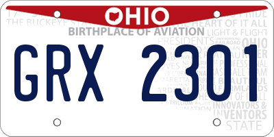 OH license plate GRX2301
