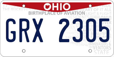 OH license plate GRX2305