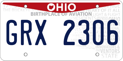 OH license plate GRX2306