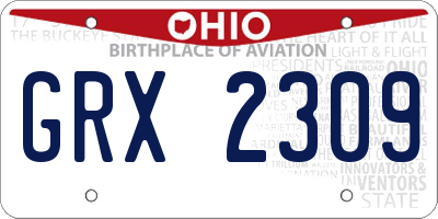 OH license plate GRX2309