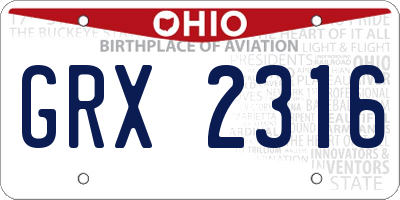 OH license plate GRX2316