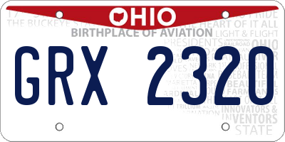 OH license plate GRX2320