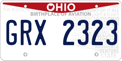 OH license plate GRX2323