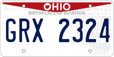 OH license plate GRX2324