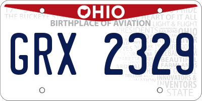 OH license plate GRX2329