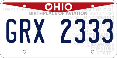 OH license plate GRX2333
