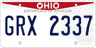 OH license plate GRX2337