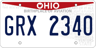 OH license plate GRX2340