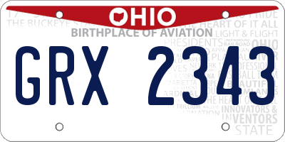 OH license plate GRX2343