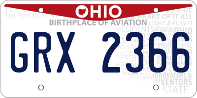 OH license plate GRX2366