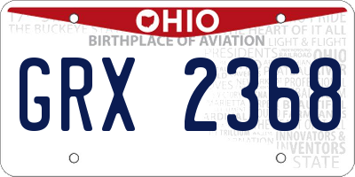 OH license plate GRX2368