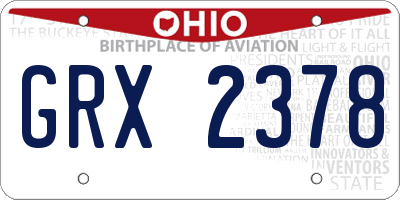 OH license plate GRX2378