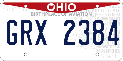 OH license plate GRX2384