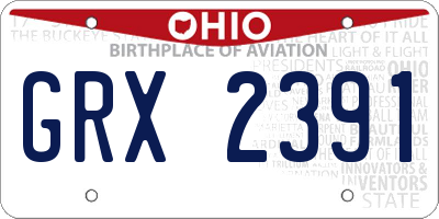 OH license plate GRX2391