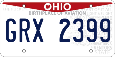 OH license plate GRX2399