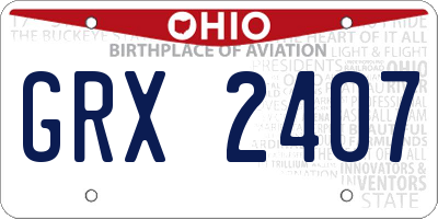 OH license plate GRX2407