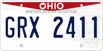 OH license plate GRX2411