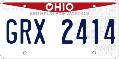 OH license plate GRX2414