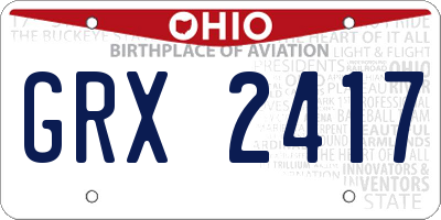 OH license plate GRX2417