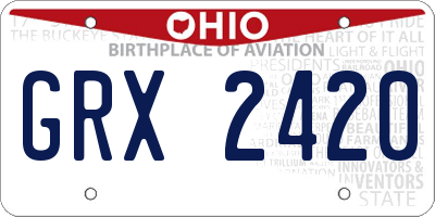 OH license plate GRX2420