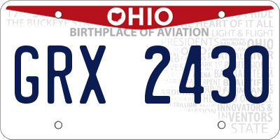 OH license plate GRX2430