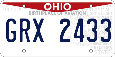 OH license plate GRX2433