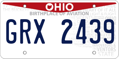 OH license plate GRX2439