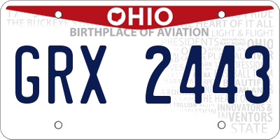 OH license plate GRX2443