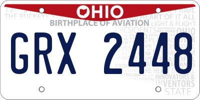 OH license plate GRX2448