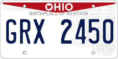 OH license plate GRX2450